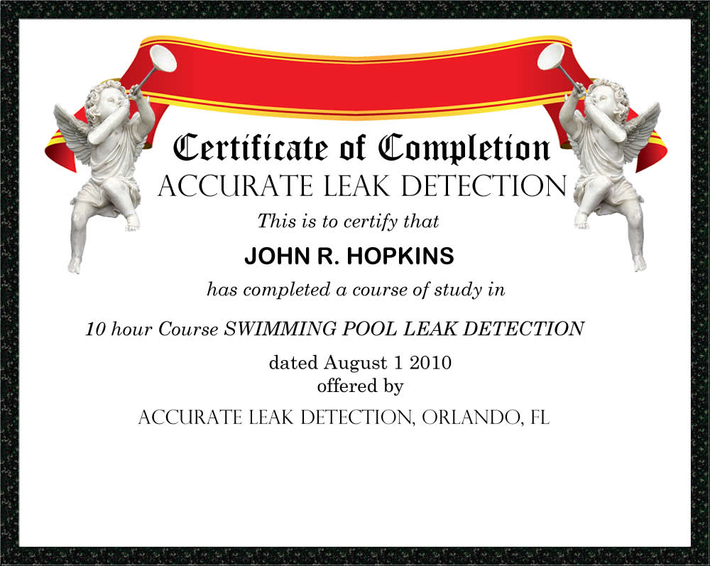 LEAK DETECTION TRAINING swimming pool leak detection and repair training manual